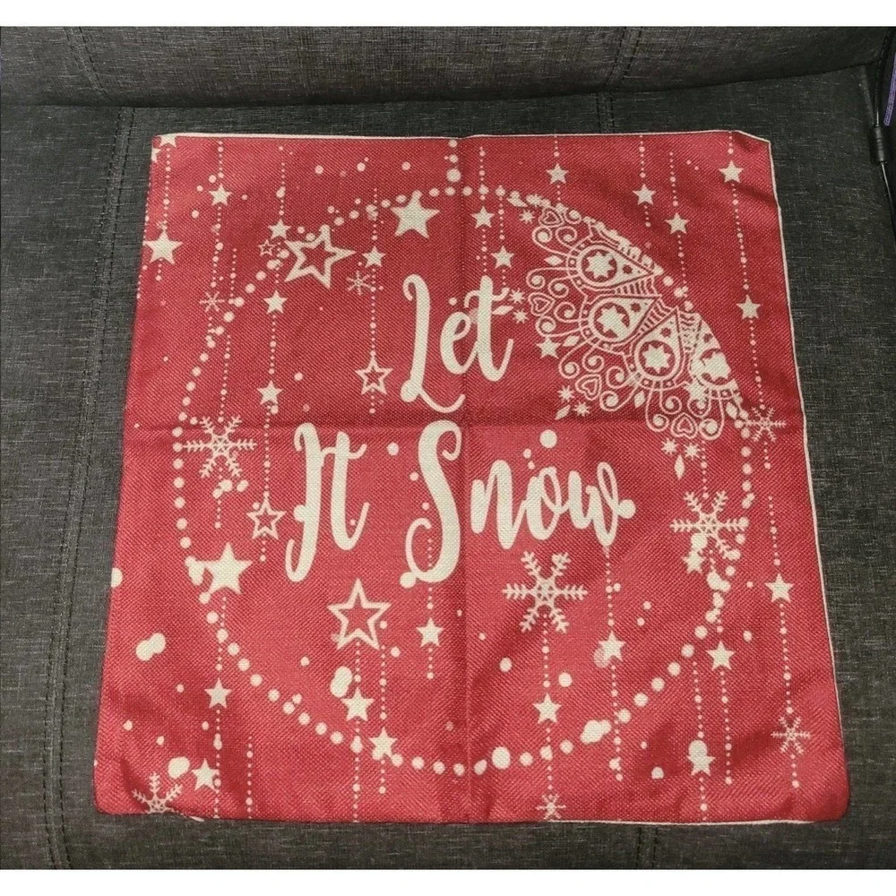 Let it snow Christmas Pillow case cover